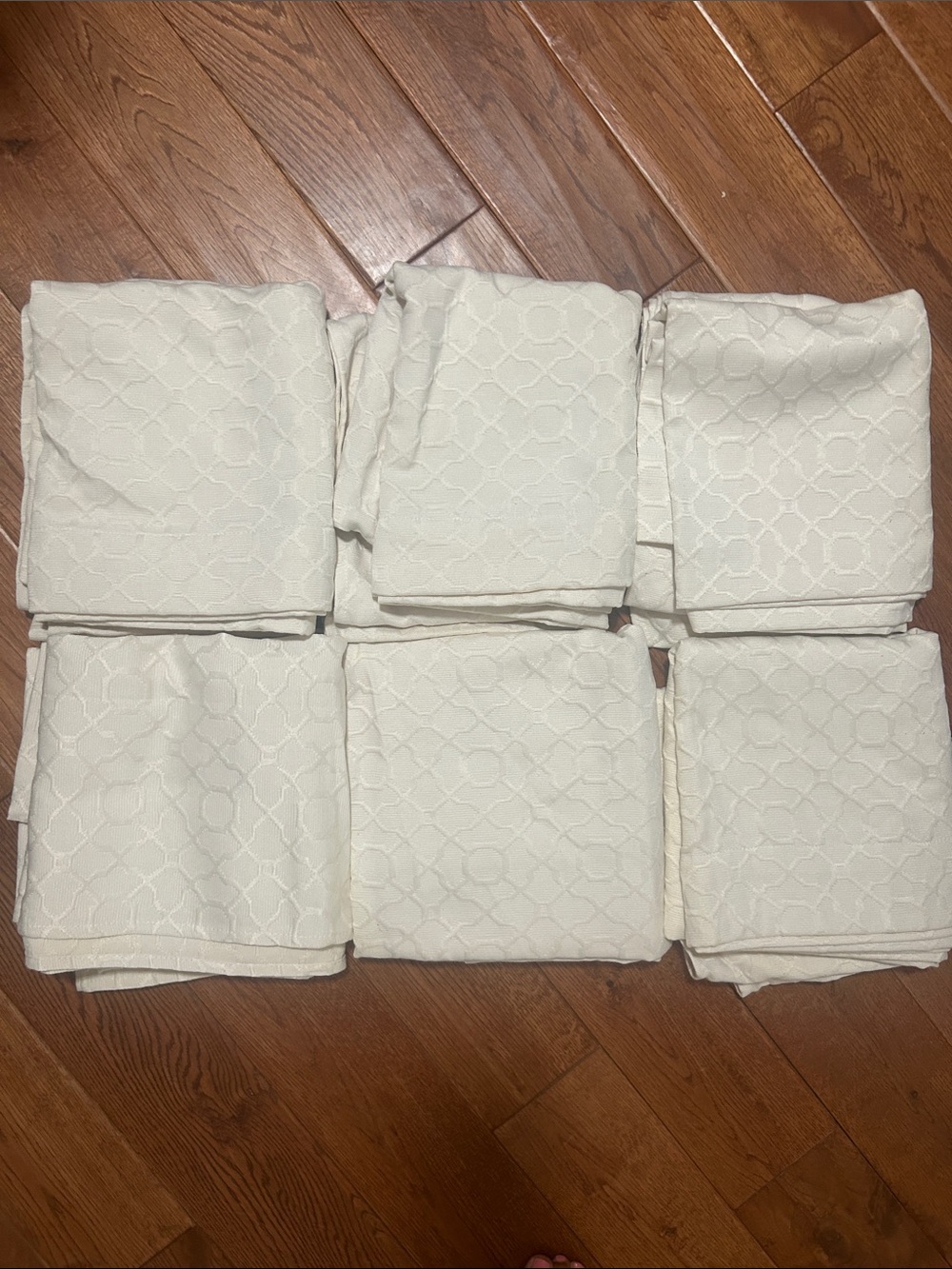 Textured Cream curtains - Set of 6